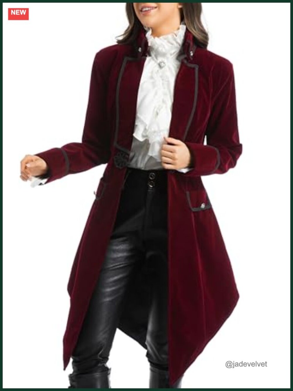 Velvet Victorian Steampunk Tailcoat Jacket Long Sleeve Gothic Cosplay